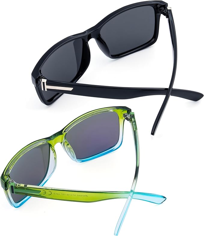 LECKIRUT Vintage Polarized Sunglasses for Men Women Retro Oversized Square Mirror Sun Glasses