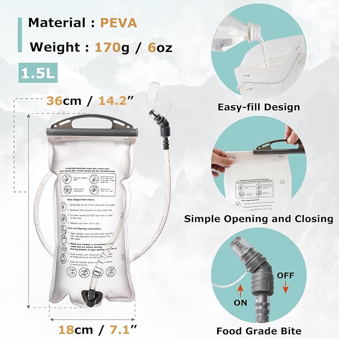 YAPJEB Lightweight Hydration Pack Backpack Vest, Optional 1.5L 2L BPA Free Water Bladder - Leakproof Breathable for Men Women Running Hiking Cycling Marathon