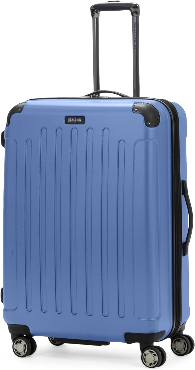 Kenneth Cole Reaction Renegade Luggage Expandable 8-Wheel Spinner Lightweight Hardside Suitcase, Periwinkle Blue, 28-Inch Checked