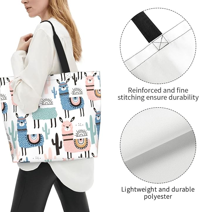 Large Tote Bag for Women Portable Beach Bag Reusable Grocery Bags Funny Gift Bag for Shopping Gym Travel