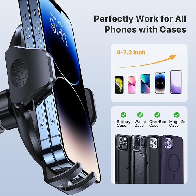 Miracase Phone Holders for Your Car with Metal Hook Clip, Air Vent Cell Phone Stand Car Mount, Hands Free Universal Automobile Cradle Fit for iPhone Android and All Smartphones, Blue