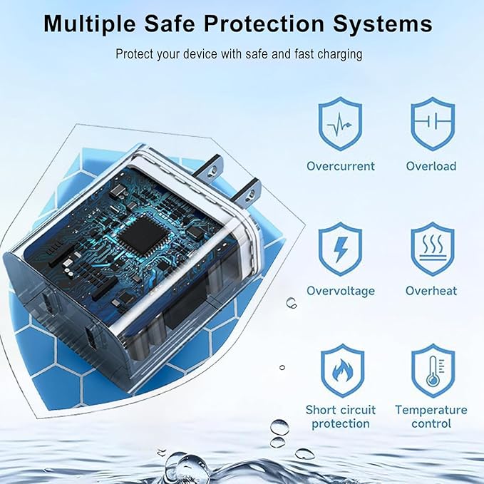 iPhone 17/16/15 Fast Charger,2-Pack USB C 2in1 Dual PD Charging Block with 10FT Long Type C to C Woven Charger Cable for Apple iPhone 17 Pro Max/17 Pro/Air/iPhone 16 Pro Max/16e/15 Pro/15 Plus