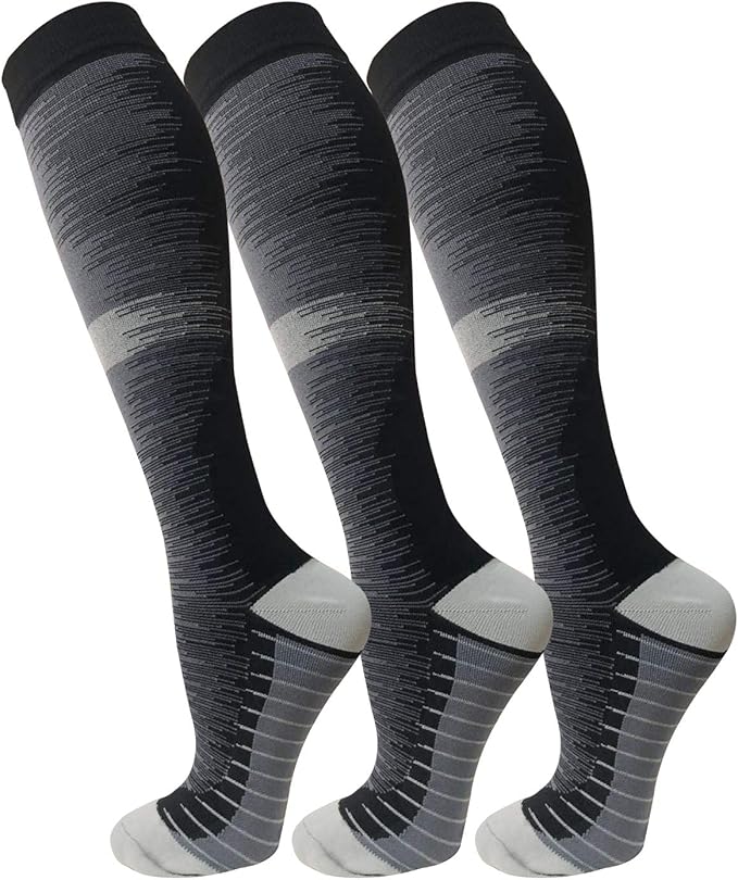 FuelMeFoot 3 Pack Copper Compression Socks - Compression Socks Women & Men Circulation - Best for Medical,Running,Athletic