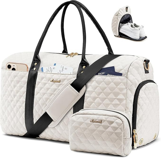 LOVEVOOK Travel Duffle Bag,Weekender Bags for Women Overnight Bag with Shoe Compartment, Carry on with Toiletry Bag,Duffel Bag with Wet Pocket,Hospital Bags for Labor and Delivery