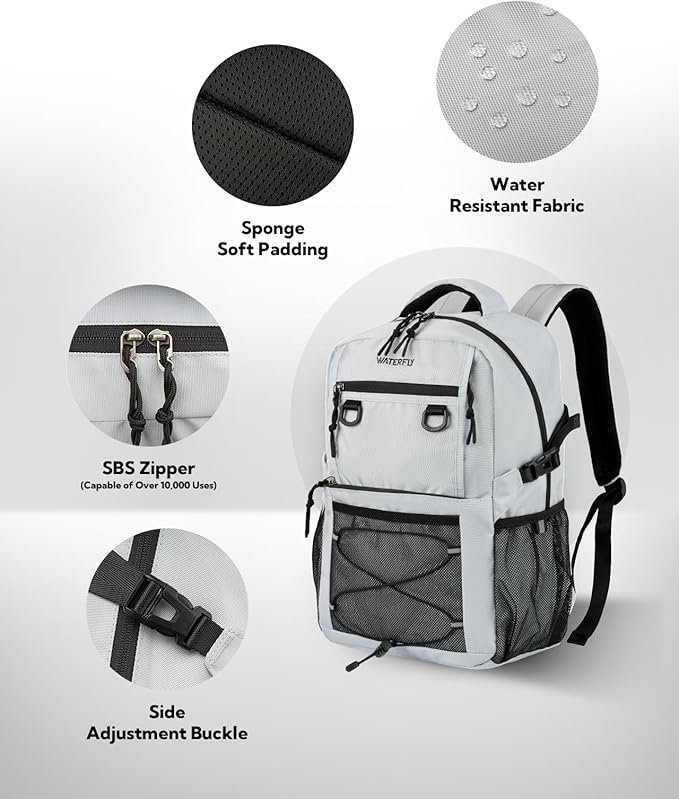 WATERFLY Travel Hiking Casual Backpack: 22L Lightweight Everyday Outdoor City Daypack College Bookbag for Women Men