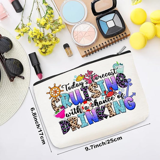 Cruise Life Makeup Bag Cosmetic Bag Funny Cruise Gifts Vacation Beach Themed Gifts for Women Sister Cruises Lovers Her Girls Trip Beach Stuff Essentials Christmas Birthday Graduation Friendship