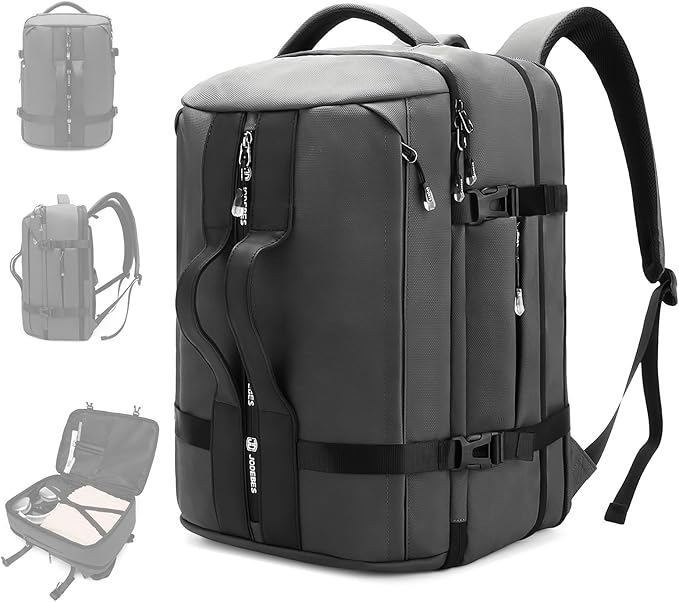 50L Carry on Travel Backpack for Men Women Airline Approved Convertible Duffle Backpack Luggage Bag,TSA Overnight Bags,fits 17" Laptop Smart Backpack-Grey