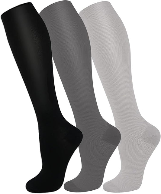 FuelMeFoot 3 Pack Copper Compression Socks - Compression Socks Women & Men Circulation - Best for Medical,Running,Athletic