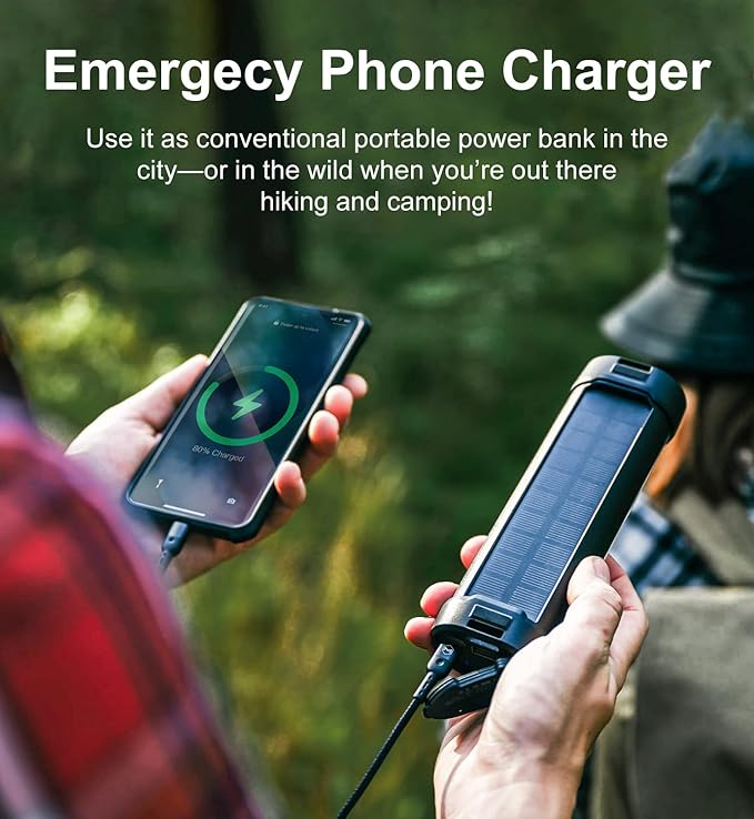 Solar Camping Lantern,1800LM,13 Light Modes, 3000mAh Battery, IP66 Waterproof,Rechargeable Camping Lights LED Flashlight for Hurricane, Emergency, Power Outages Home