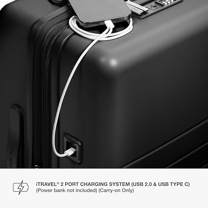 Traveler's Choice Markham Hardside Expandable Luggage with Double Spinner Wheels, Carry-On 21-Inch Suitcase, Black