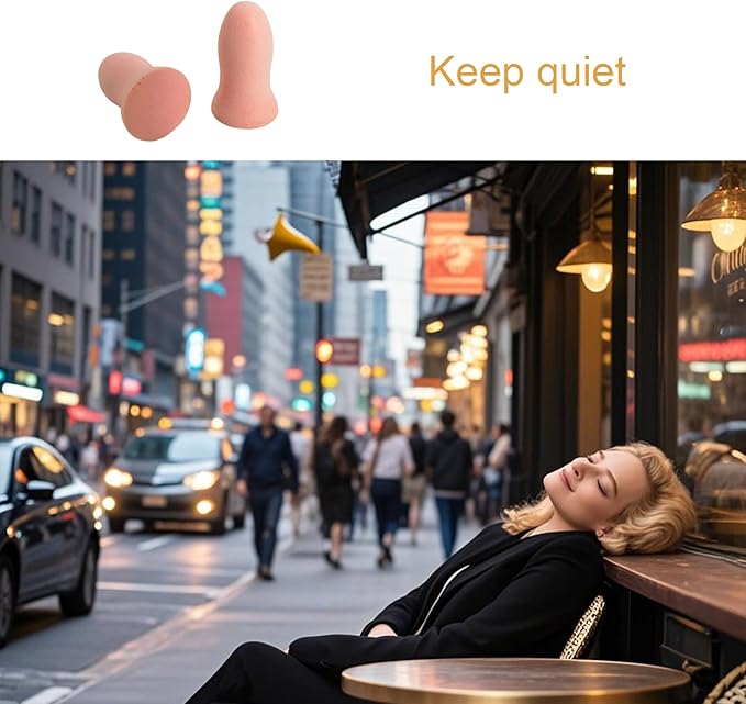 Fan Wu Soft Foam Earplugs 50 Pair,32dB Highest NRR for Noise Reduction,Safety Hearing Protection Ear Plugs Contoured for Comfort Slow Rebound,Tapón para el oído,Slim Waist (Pink, Small)