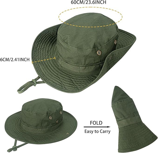 Sun Hats for Men Women Boonie Hat UPF 50+ Bucket Hat Wide Brim UV Protection Fishing Hiking Safari Outdoor Hats