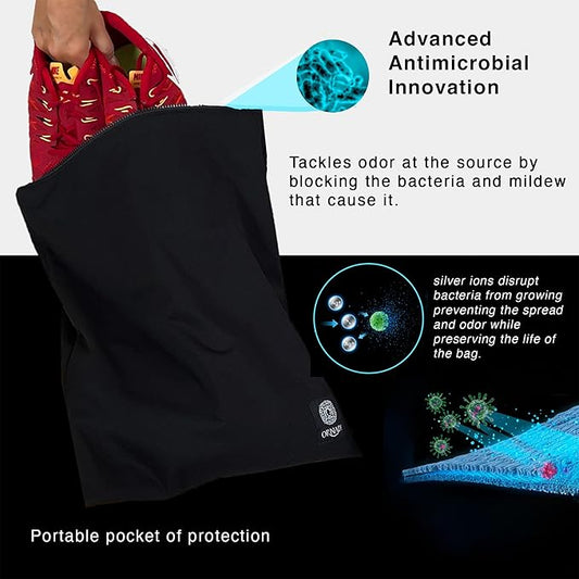 Waterproof Sweaty Clothes Bag Antimicrobial Wet Dry Pouch Inhibits Bacteria & Smelly Odor from Dirty Sport Laundry & Swimsuits for Fresh Gym Bag & Travel Luggage 14.5 X 17 inch Eco Made In USA
