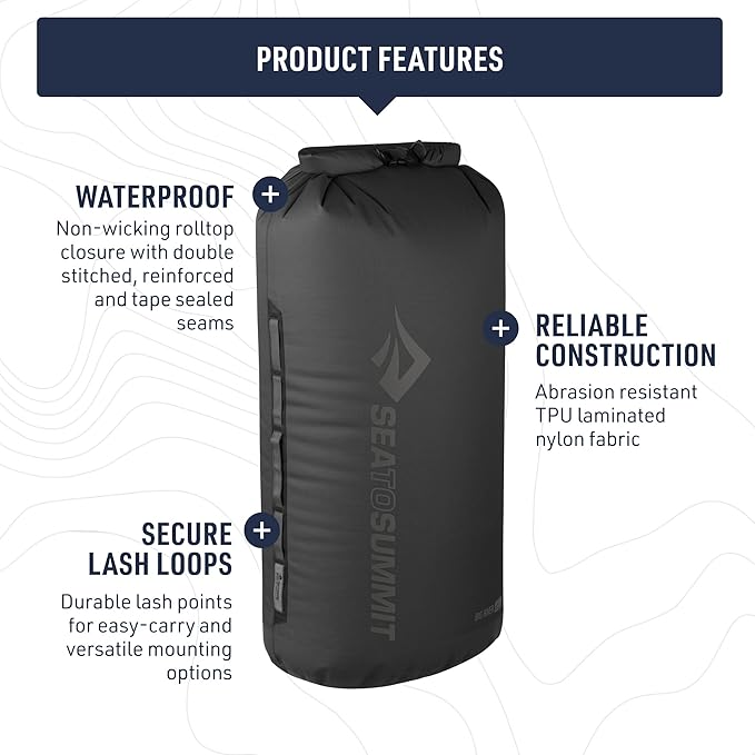 Sea to Summit Big River Dry Bag, Heavy-Duty Dry Storage, 35 Liter, Gold Brown