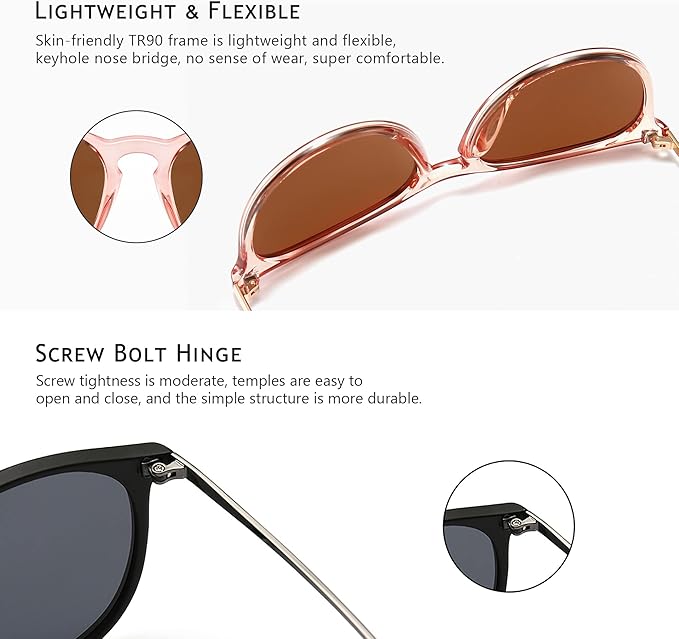 SUNGAIT Premium Vintage Round Sunglasses for Women Men Classic Retro Trendy Style