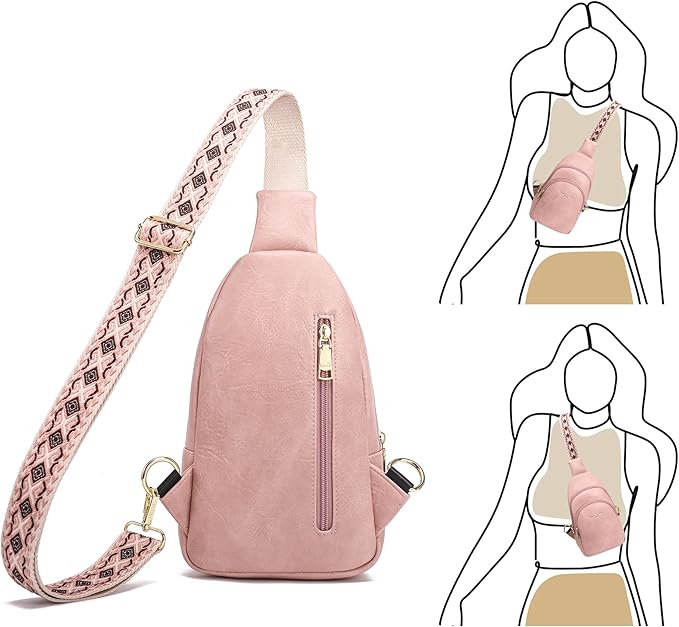 INICAT Crossbody Sling Bags Fanny Packs Valentine's Day Gifts Vegan Leather Travel Vacation Essentials Purses Women