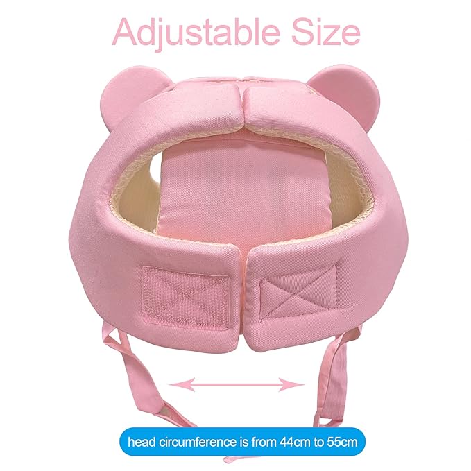 Baby Infant Helmet Toddler Headguard Head Protective Cushion Cute Children Adjustable Helmet Hat Harnesses Cap Kid Child Crawl Walk Playing (Pink)