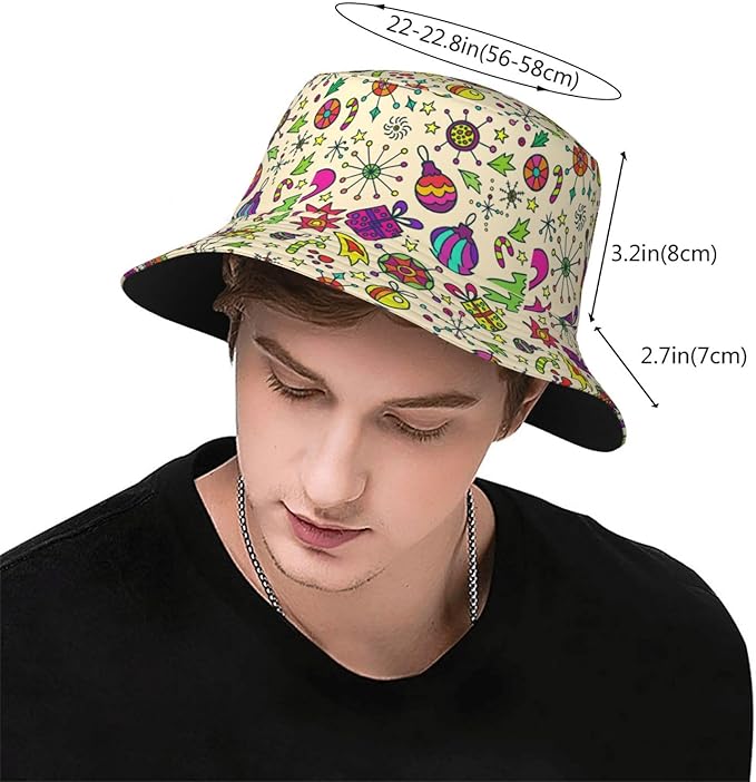 Colorful Fire Balloon, White Cloud Fisherman Hat Summer Foldable UV Protection Sun Hat