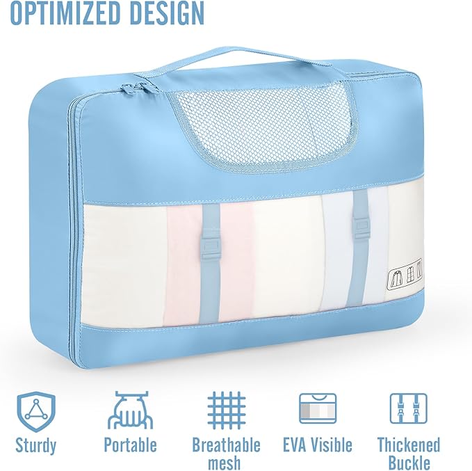 Veken 10 Set Packing Cubes for Travel Essential, Suitcase Organizer Bags in 4 Sizes, Carry-On Luggage Accessories with Large Laundry & Hanging Toiletry Bag, Must-Have for Airplane, Road Trip & Camping