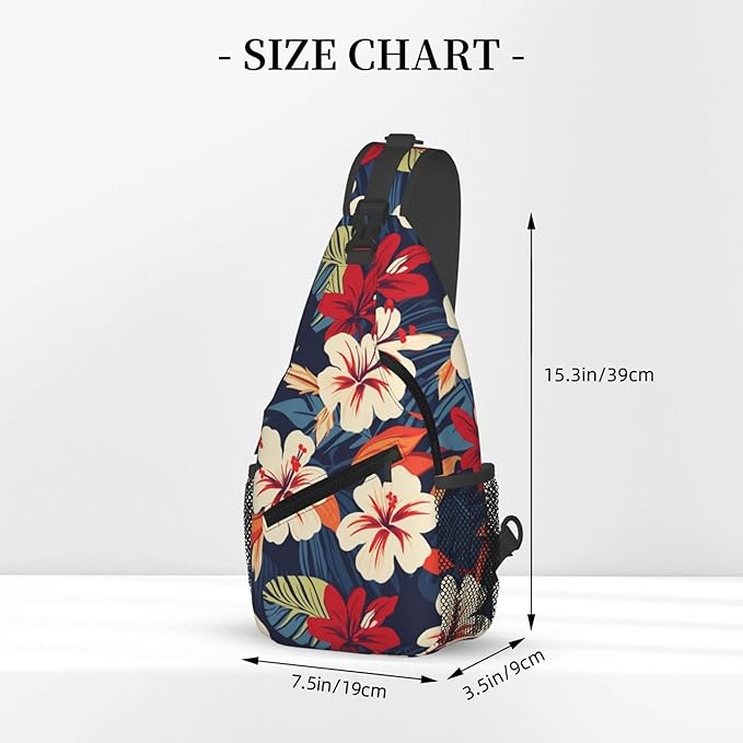 Hawaii Tropical Palm Sling Backpack Crossbody Bag Casual Chest Bags Travel Hiking Daypack Shoulder Bag for Women Men