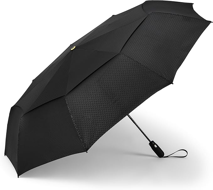 ShedRain Vortex V2 Automatic Compact Folding Windproof Travel Umbrella – Rain & Windproof Vented Double Canopy – Protect from Rain, Sun & Wind - Wind Tunnel Tested to 75 mph