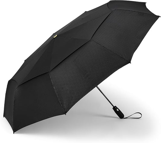 ShedRain Vortex V2 Automatic Compact Folding Windproof Travel Umbrella – Rain & Windproof Vented Double Canopy – Protect from Rain, Sun & Wind - Wind Tunnel Tested to 75 mph