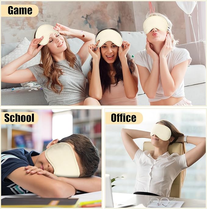 Tarpop 200 Pcs Eye Mask Sleeping Blindfold Eye Cover with Adjustable Strap for Games Party Team Building Travel Individually Wrapped Sleep Mask for Women Men (Gold)