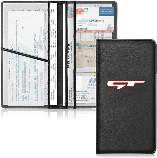 Leather Car Registration and Insurance Cards Holder, Vehicle Glove Box Car Organizer Documents License Compatible with Kia K3 Forte Cerato GT GT-LINE Auto Interior Accessories (For GT)