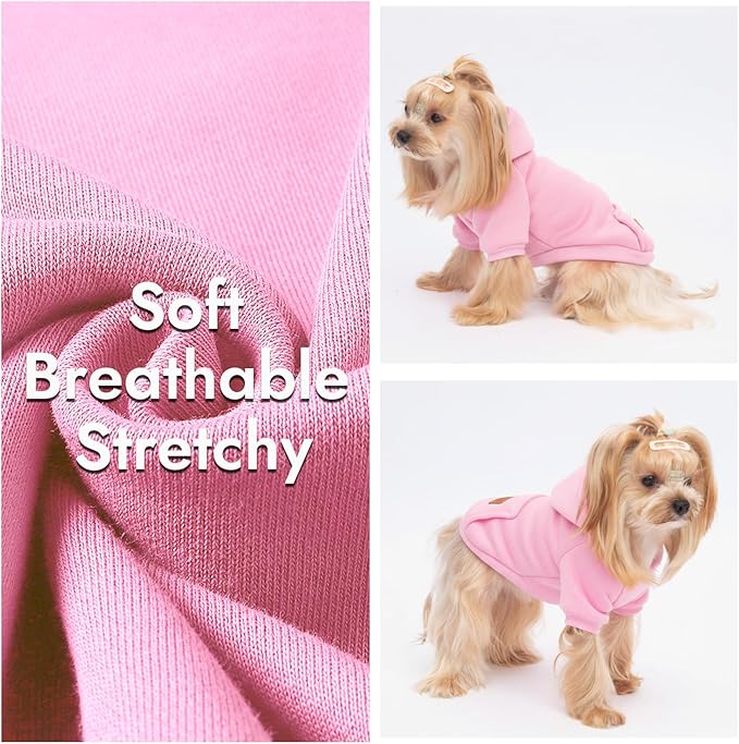 1 Pack Dog Hoodie Warm Hood Dog Sweater Cold Weather Small Dogs Sweatshirt Comfort Pet Clothes for Small Medium Dogs with Pockets Cats Chihuahua Clothes for Male Female Girl Boy Sporty Daily Wear