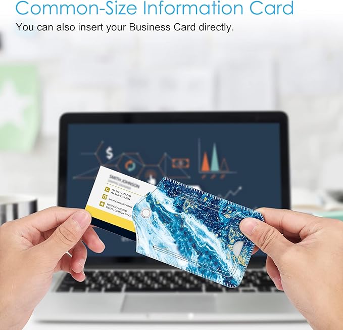 Fintie Luggage Tags, Privacy Cover ID Label with Stainless Steel Loop and Address Card for Travel Bag Suitcase - Sandy Wave (2 Piece)