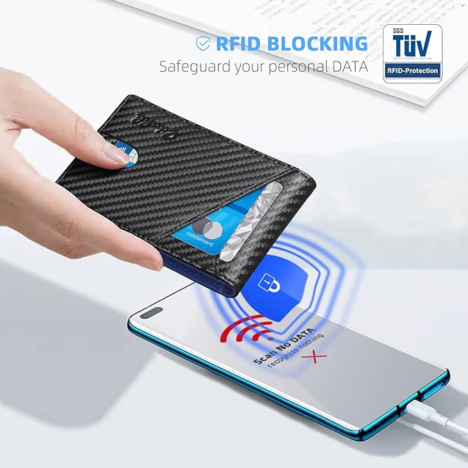 Zitahli Wallet for Men - with Money Clip Slim Leather Slots Credit Card Holder RFID Blocking Bifold Minimalist Wallets with Gift Box