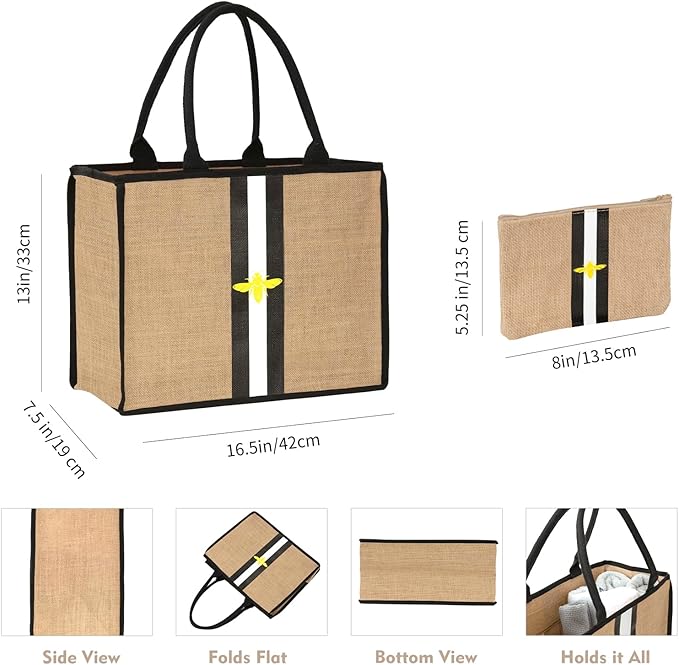 Large Beach Bag Jute Woven Tote