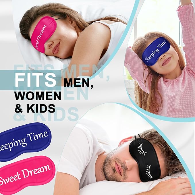Eurzom 20 Pieces Funny Eye Sleeping Mask Bulk with Adjustable Strap Blackout Eye Sleep Mask for Night Blindfold Cover for Women Men(Fresh Colors)
