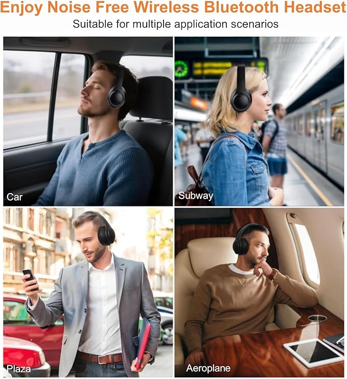 Hybrid Active Noise Cancelling Wireless TV Headphones for Seniors, ANC Headset with 5-in-1 Transmitter (Optical/Coaxial/RCA/USB/AUX), No Audio Latency, Clear Voice, Compatible with TV/PC