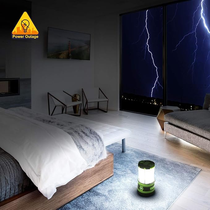 Lepro LED Camping Lantern Rechargeable or Battery Powered, 1000lm Camping Light with Detachable Flashlights Combo, 4 Modes, Portable Outdoor Lantern for Hiking, Hurricane Emergency, Fishing