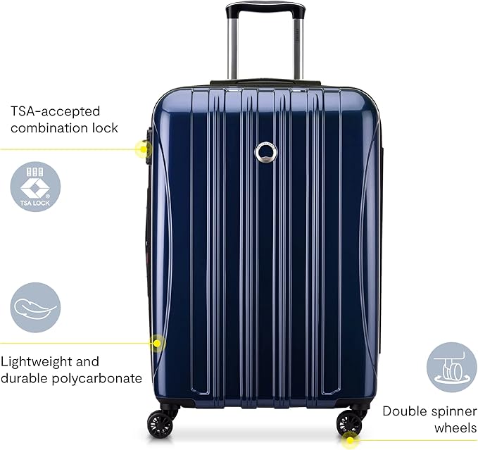 DELSEY PARIS Helium Aero Hardside Expandable Luggage with Spinner Wheels, Blue Cobalt, Carry-On 19 Inch