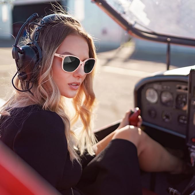 Face Shadow Polarized Sunglasses for Women, Cat Eye Sunglasses for Small Face Ladies Ultralight UV400 Protection