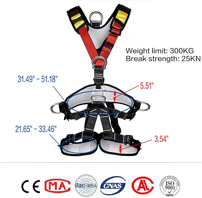 HeeJo Climbing, Safety Safe Seat Belt for Outdoor Tree Climbing, Outward Band Expanding Training Large Size,Climbing Gear