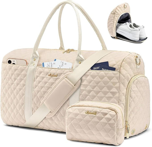 LOVEVOOK Travel Duffle Bag,Weekender Bags for Women Overnight Bag with Shoe Compartment, Carry on with Toiletry Bag,Duffel Bag with Wet Pocket,Hospital Bags for Labor and Delivery
