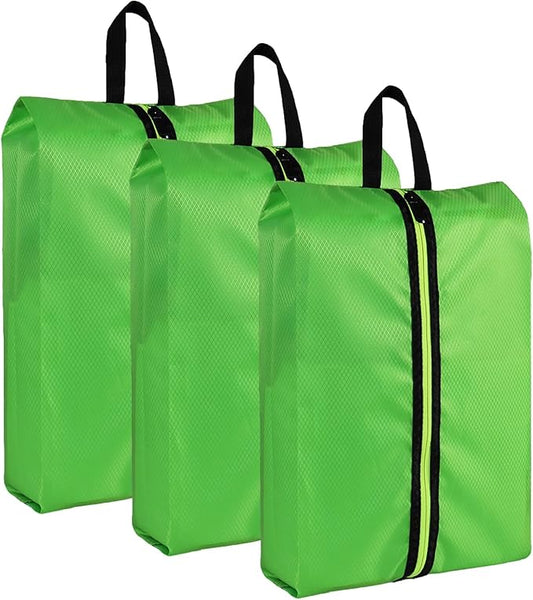 Shoe Bags for Travel - Set of 3 Pack Large Capacity Oxford Fabric Shoe Bags, Multi-Functional Dust-Proof and Waterproof Men & Women Travel Shoe Bag(Emerald Green)