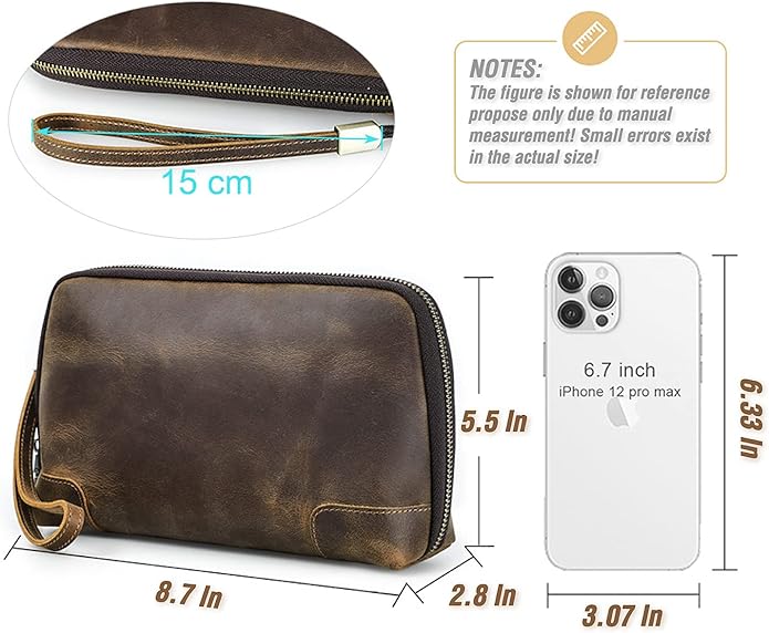 Genuine Leather Tech Organizer Bag Vintage Handmade Travel Pouch for Apple Accessories Phone USB Cables