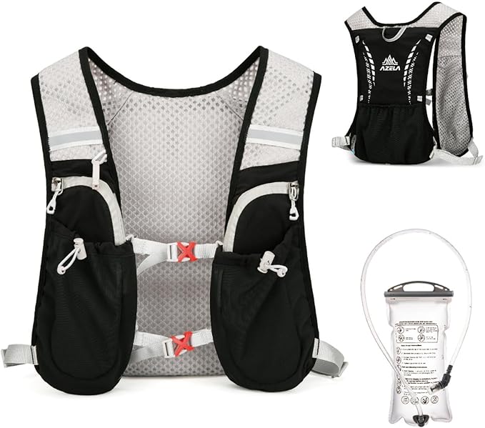 YAPJEB Lightweight Hydration Pack Backpack Vest, Optional 1.5L 2L BPA Free Water Bladder - Leakproof Breathable for Men Women Running Hiking Cycling Marathon