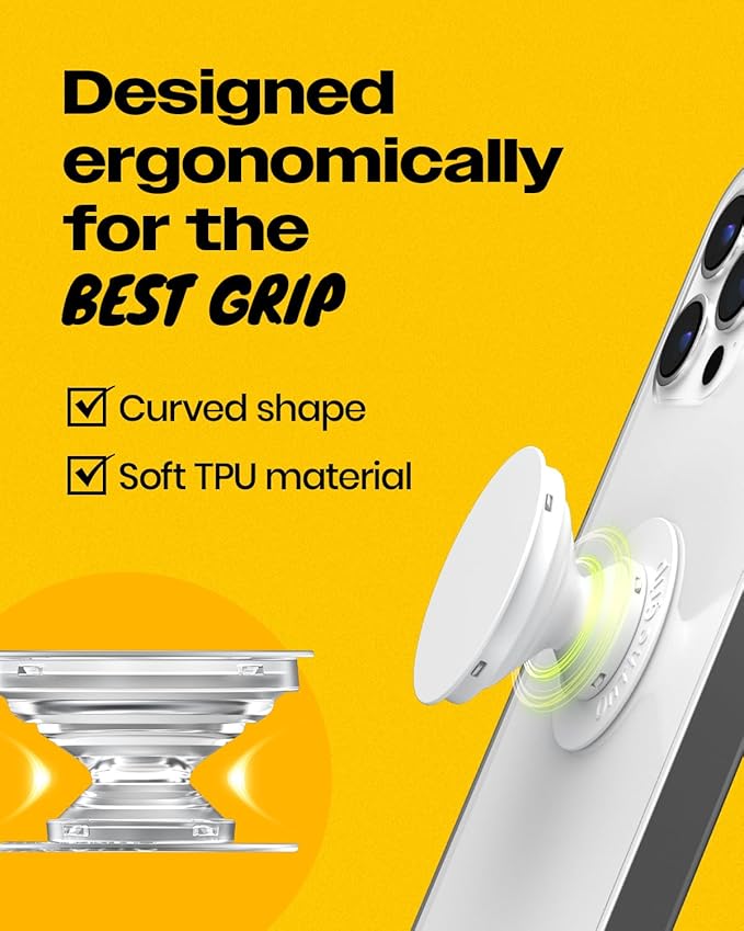 OnTheGrip Cute Acrylic Tropical Leaf Design Collapsible Expandible Mobile Phone Grip Stand Holder for Smartphone Tablet Cell Phone Accessory (Aurea Monstera)