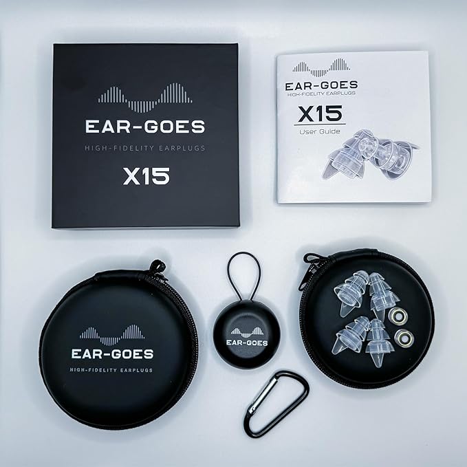 X15 High Fidelity Earplugs – Reusable Hearing Protection with Two Sizes – Concerts, Festivals, Musicians, Motorcycles, and Travel – 15 dB Noise Reduction – Clear & Comfortable
