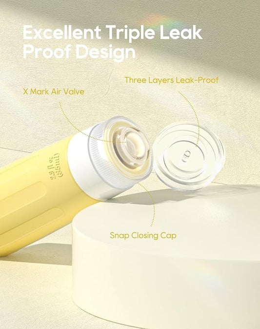 Morfone 16 Pack Silicone Travel Bottles Set for Toiletries TSA Approved Travel Containers Leakproof Squeezable Refillable Accessories 2oz 3oz for Shampoo Conditioner Lotion Liquids (Yellow Blue)