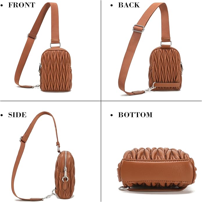 INICAT Travel Small Crossbody Sling Bags Women Cross Body Purses Passport Holder Vegan Leather Fanny Packs Birthday Gifts