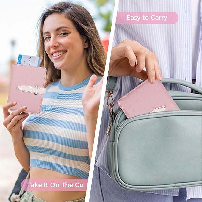 Passport Holder with Airtag for Women/Men,Airtag Passport Wallet for Travel,Cute Passport Holder Rfid Blocking,Travel Wallet for Cards Passport Cover Case