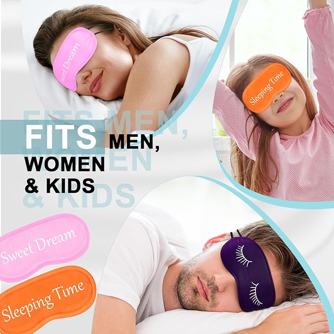 Eurzom 20 Pieces Funny Eye Sleeping Mask Bulk with Adjustable Strap Blackout Eye Sleep Mask for Night Blindfold Cover for Women Men(Bright Colors)