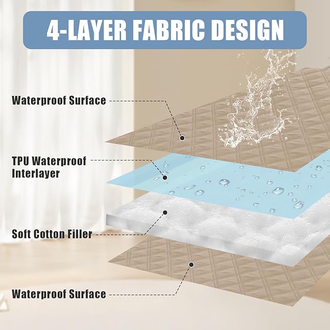 Smiry Waterproof Dog Bed Cover Pet Blanket, Soft Washable Dog Blanket for Furniture Bed Couch Sofa Reversible, Checkered (40"x50", Taupe/Taupe)