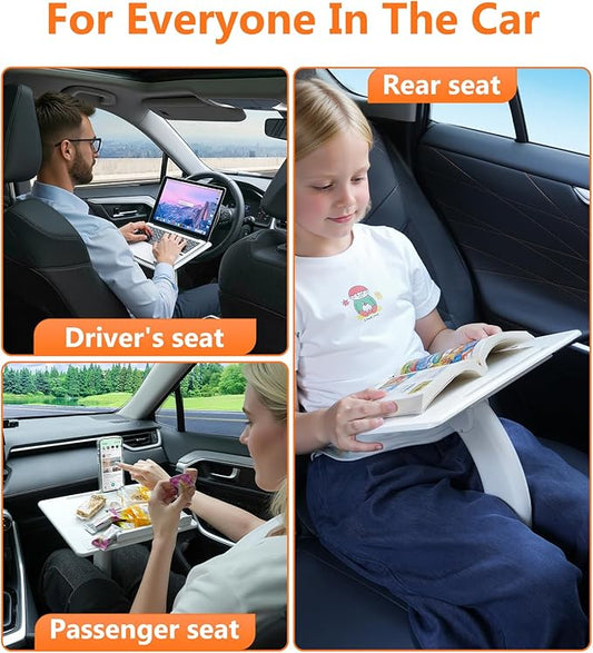 xuenair Car Seat Tray Table for Kids Driver Passenger, Car Desk for Laptop Computer Tablet iPad iPhone Book, Adjustable Portable Laptop Stand for Car Vehicle Camping Travel